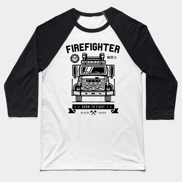 Here come our firefighters Baseball T-Shirt by Superfunky